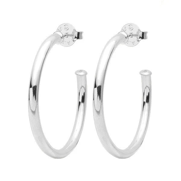 Shelia Fajl Small Everybody's Favorite Hoops in Shiny Silver