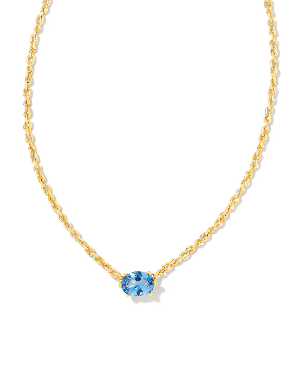 Kendra Scott Cailin Gold Pendant Necklace in Blue Violet Crystal