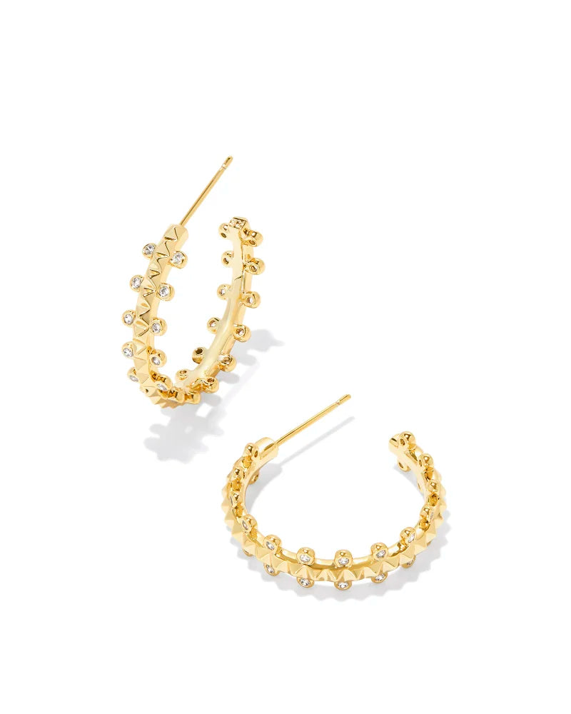 Kendra Scott Jada Hoop Earring in Gold White Crystal