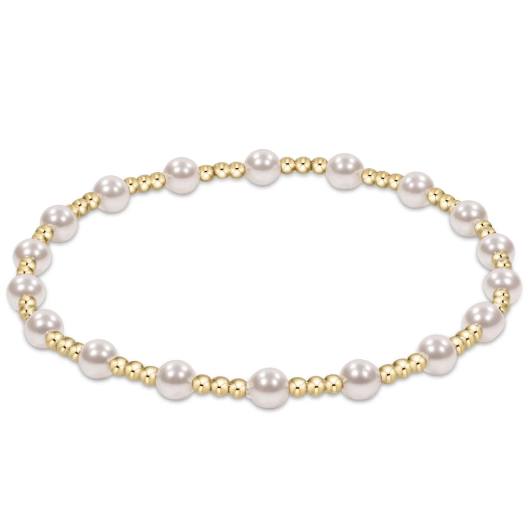 Enewton Classic Sincerity Pattern 4mm Bead Bracelet- Pearl