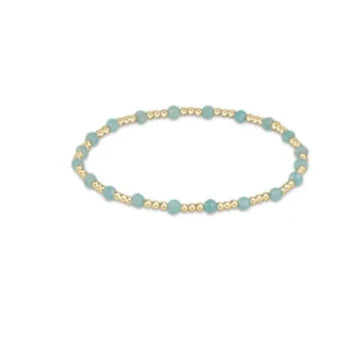 Enewton Gemstone Gold Sincerity Pattern 3mm Bead Bracelet- Amazonite