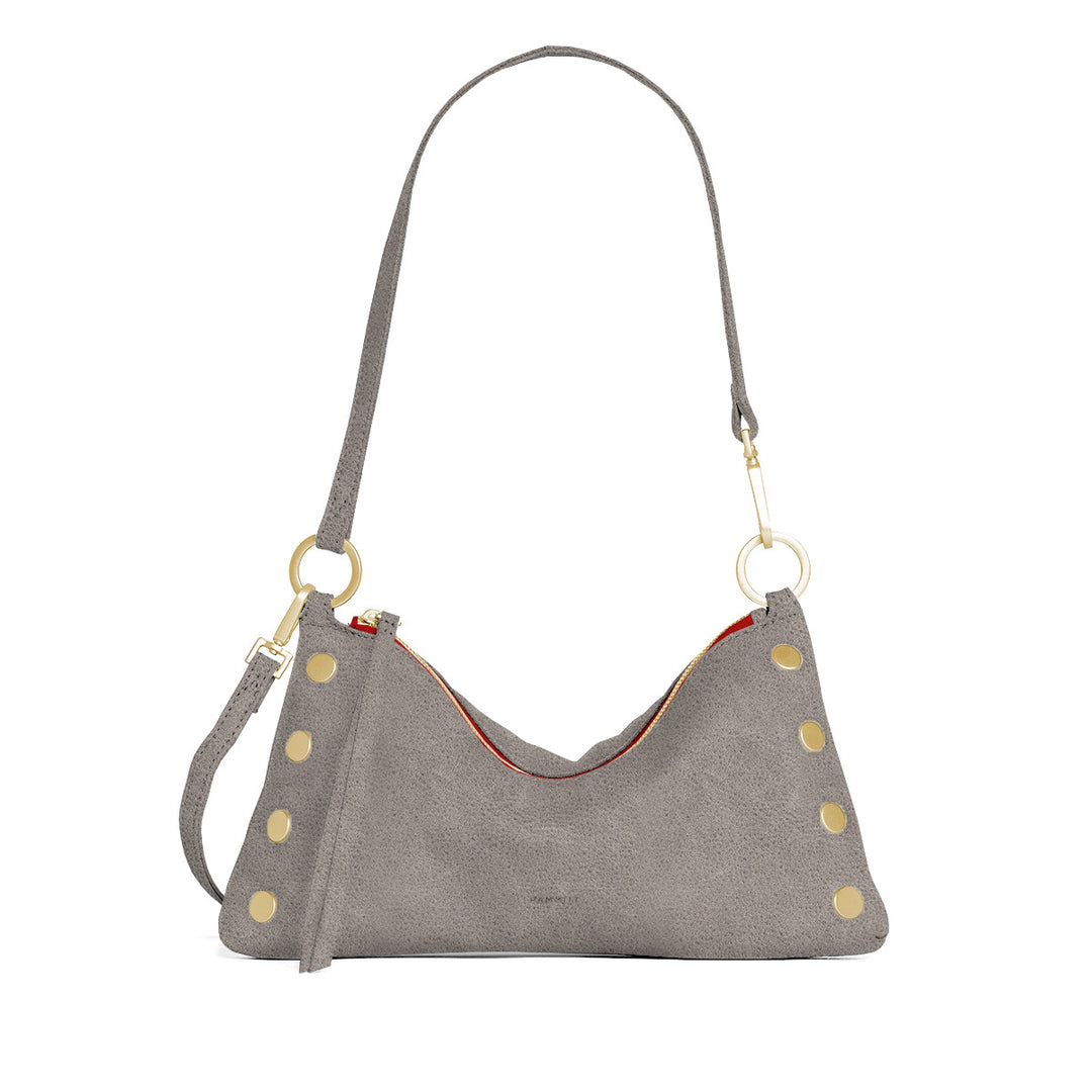 Hammitt Kyle in Pewter/Brushed Gold/Red Zip