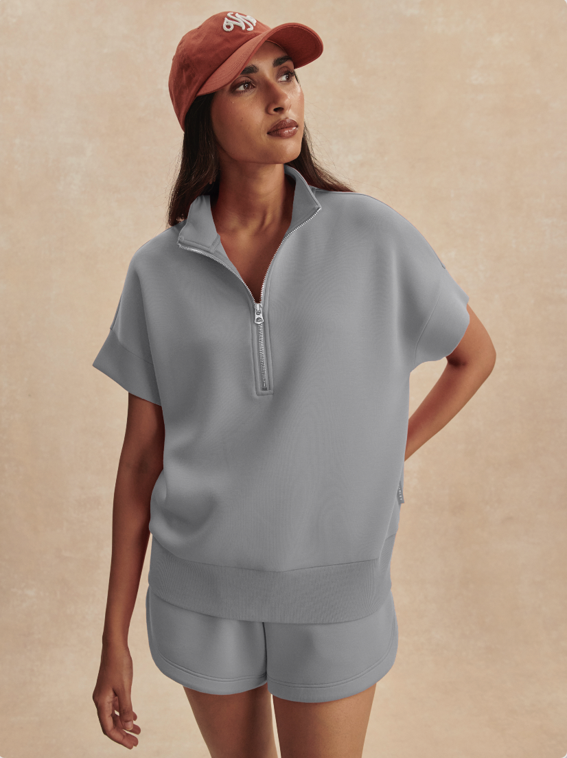 Varley Ritchie Short Sleeve Sweat in Wind Blue – Sugar & Spice