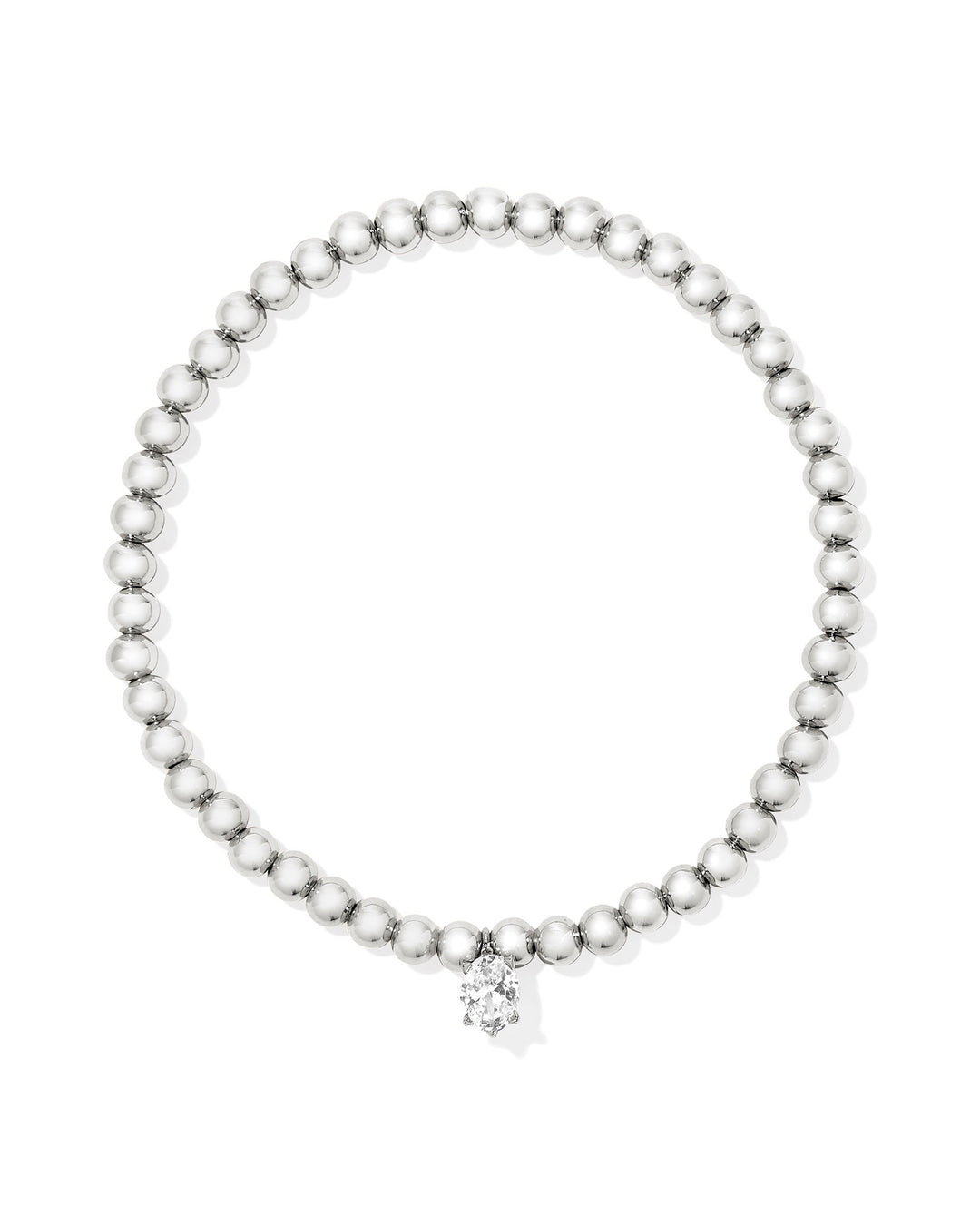 Kendra Scott Cailin Stretch Bracelet in Silver White Crystal