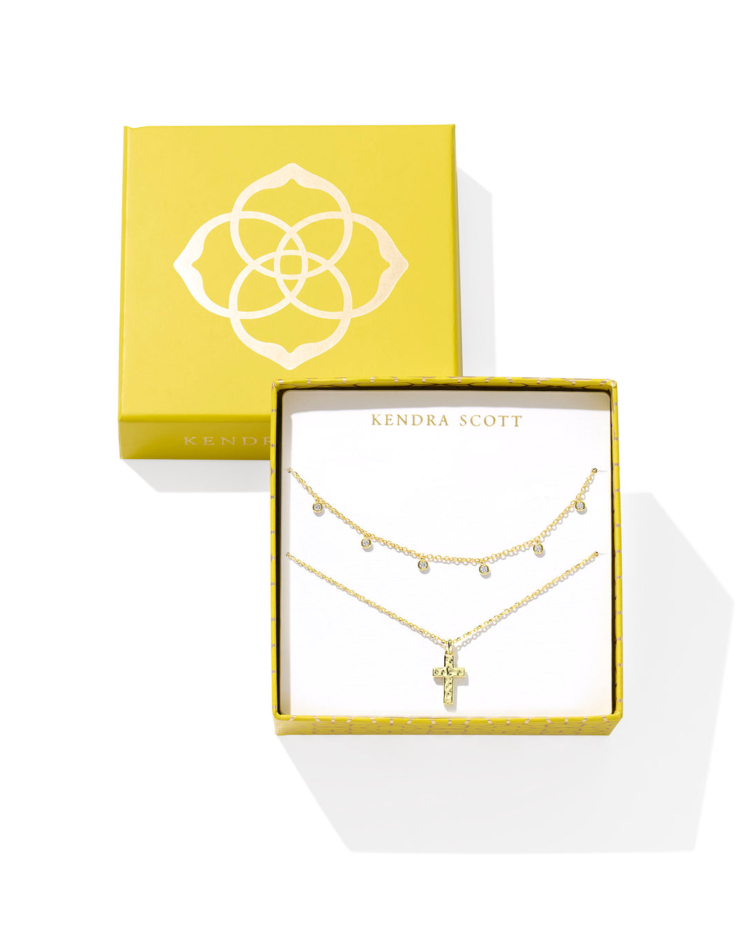 Kendra Scott Amelia Cross Necklace Gift Set in Gold Crystal