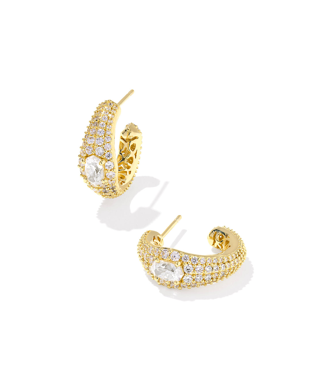 Kendra Scott Bella Hoop Earring in Gold Crystal