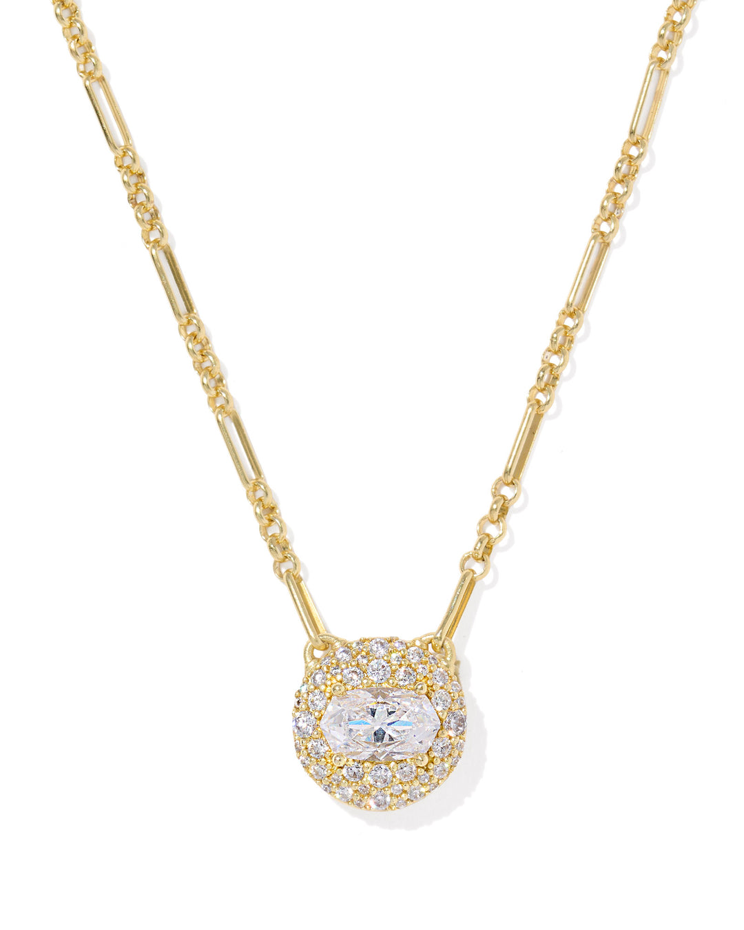 Kendra Scott Bella Short Pendant Necklace in Gold Crystal