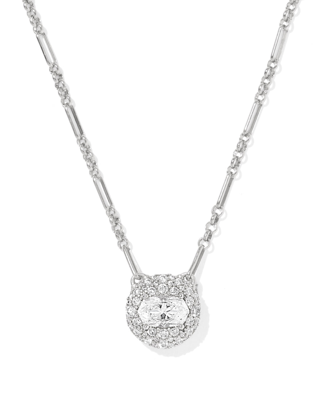 Kendra Scott Bella Short Pendant Necklace in Silver Crystal