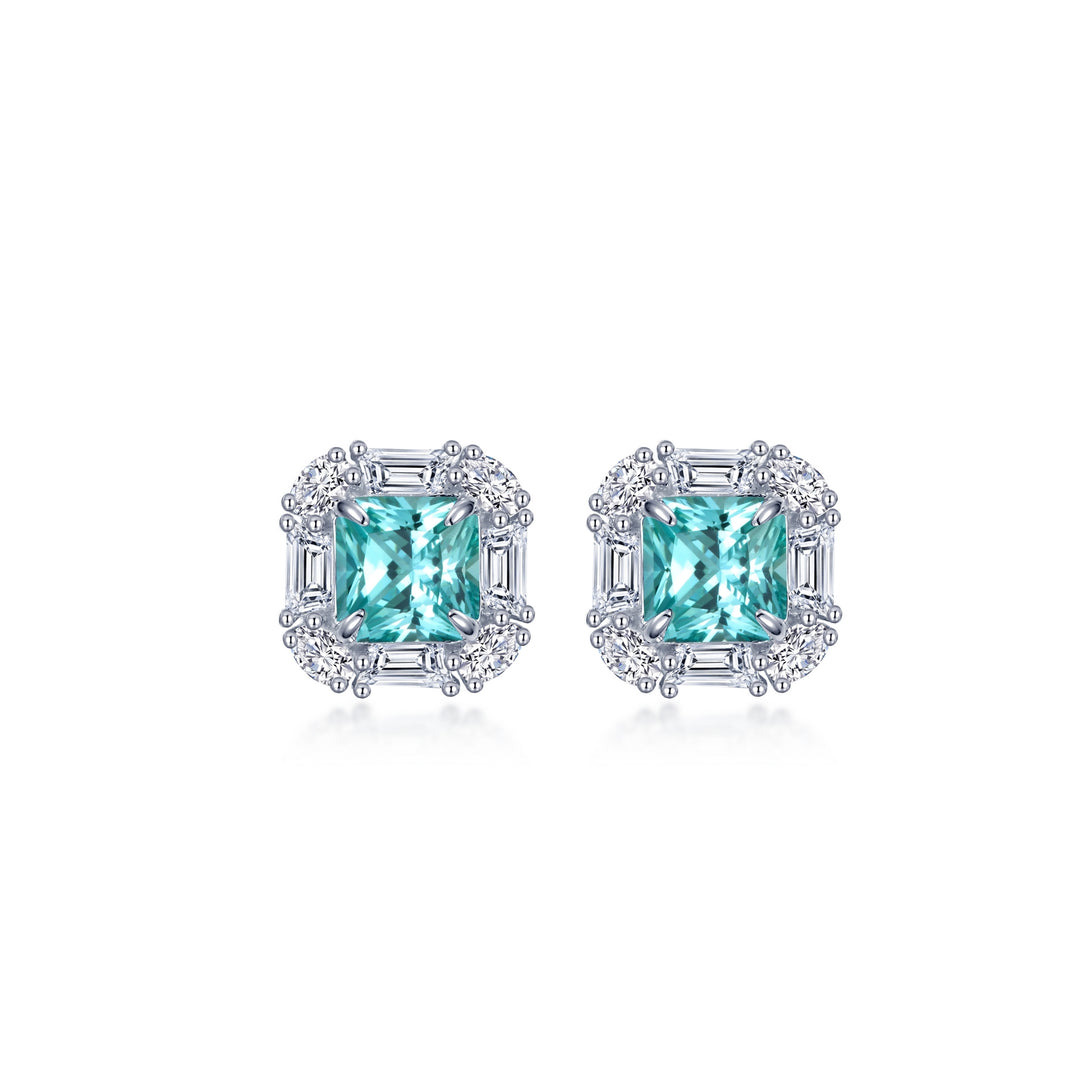 Lafonn Fancy Sapphire Halo Stud Earrings