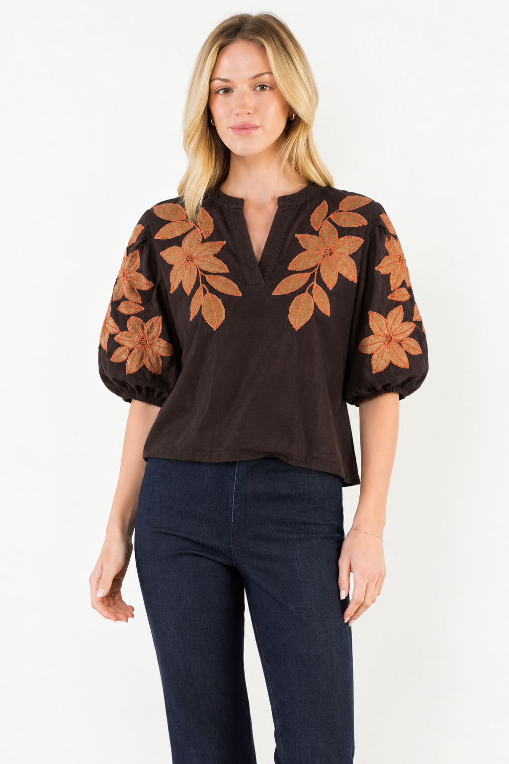 From The Beginning Brown Corduroy Top