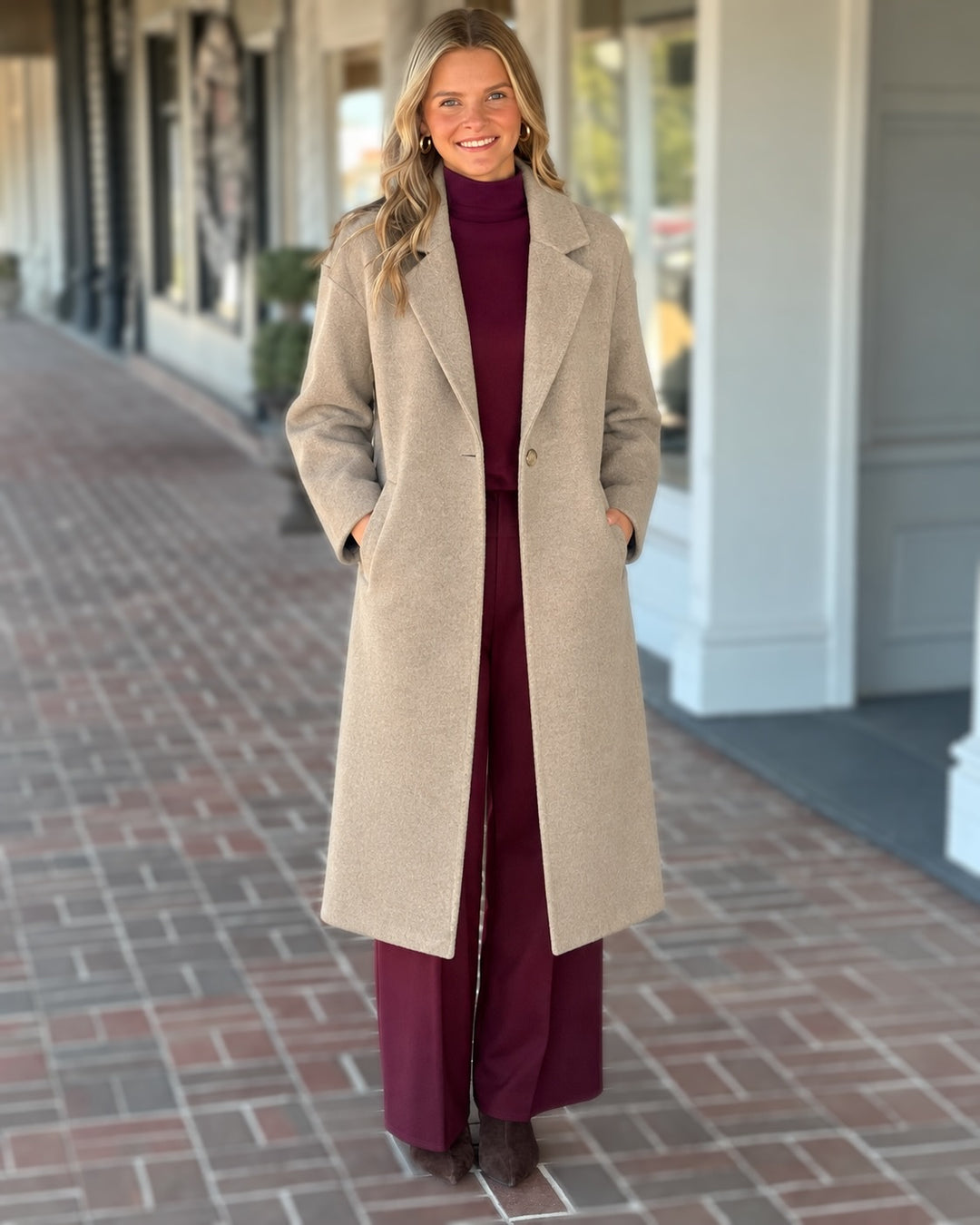 Dylan Logan Melton Coat in Camel