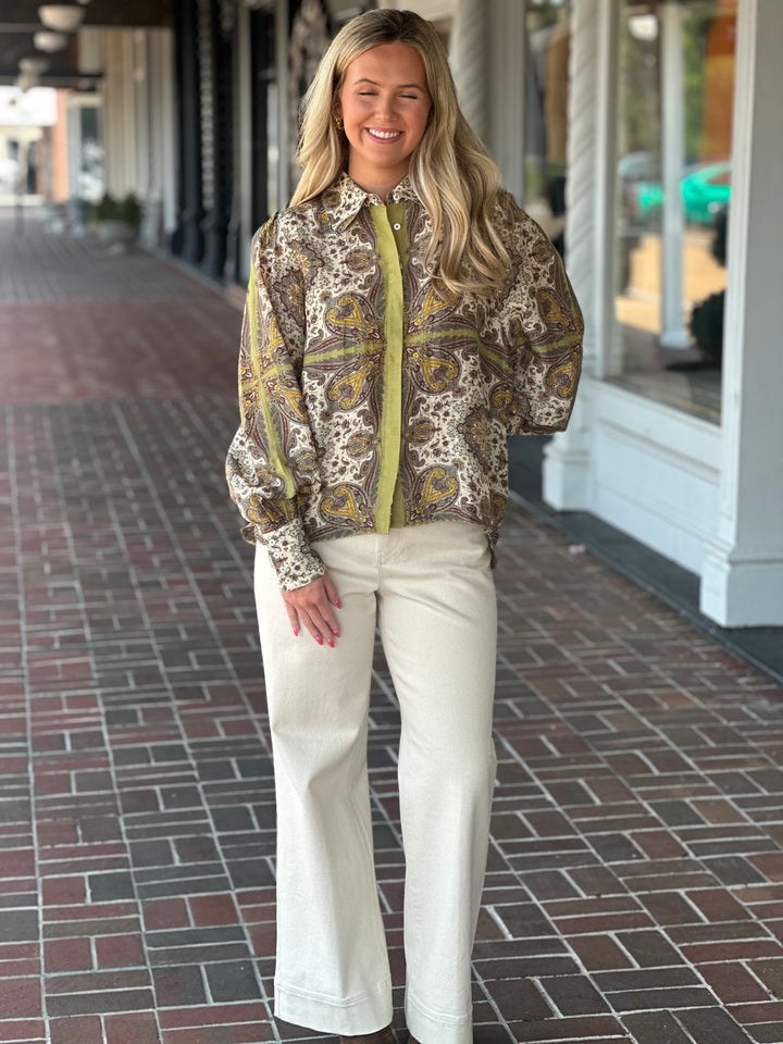 Love The Label Joie Top in Kaleidoscope Scarf Print