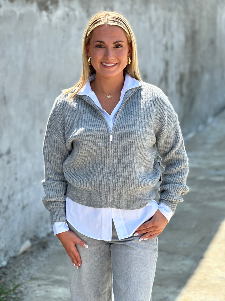 Ilma Long Sleeve Mock Neck Cardigan