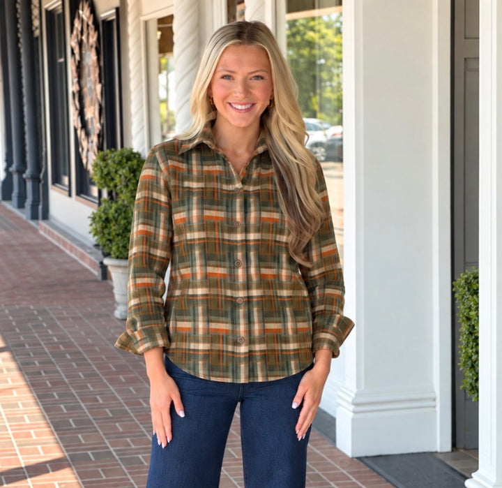 Holly Shae Liz Top in Field Plaid