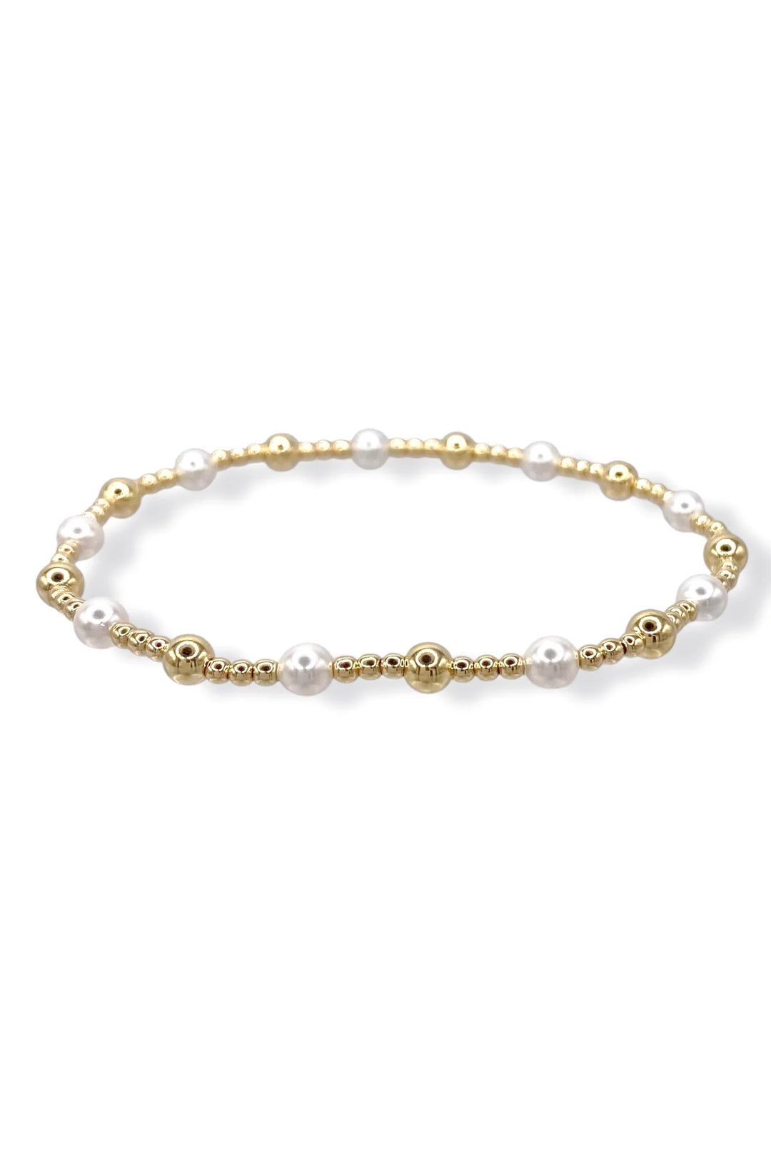 Enewton Classic Gold Sincerity Pattern 4mm Bead Bracelet- Pearl