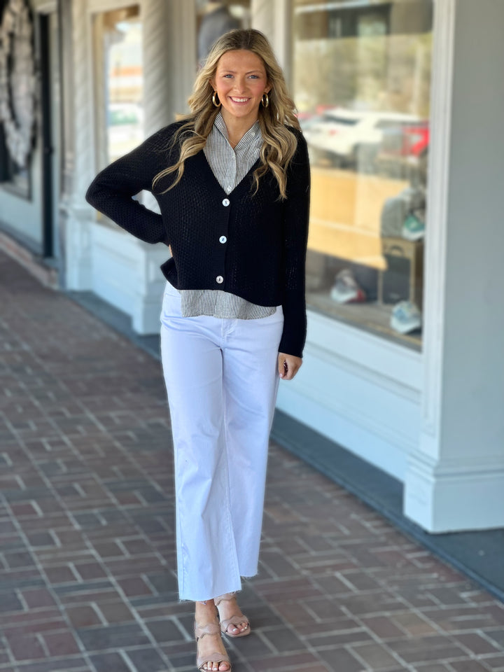 Habitat Coastal Crochet Cardigan in Black