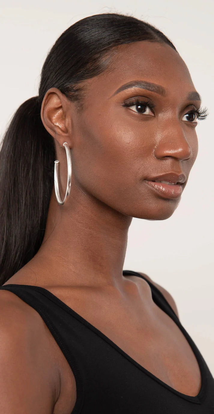 Shelia Fajl Everybody's Favorite Hoops in Brushed Silver