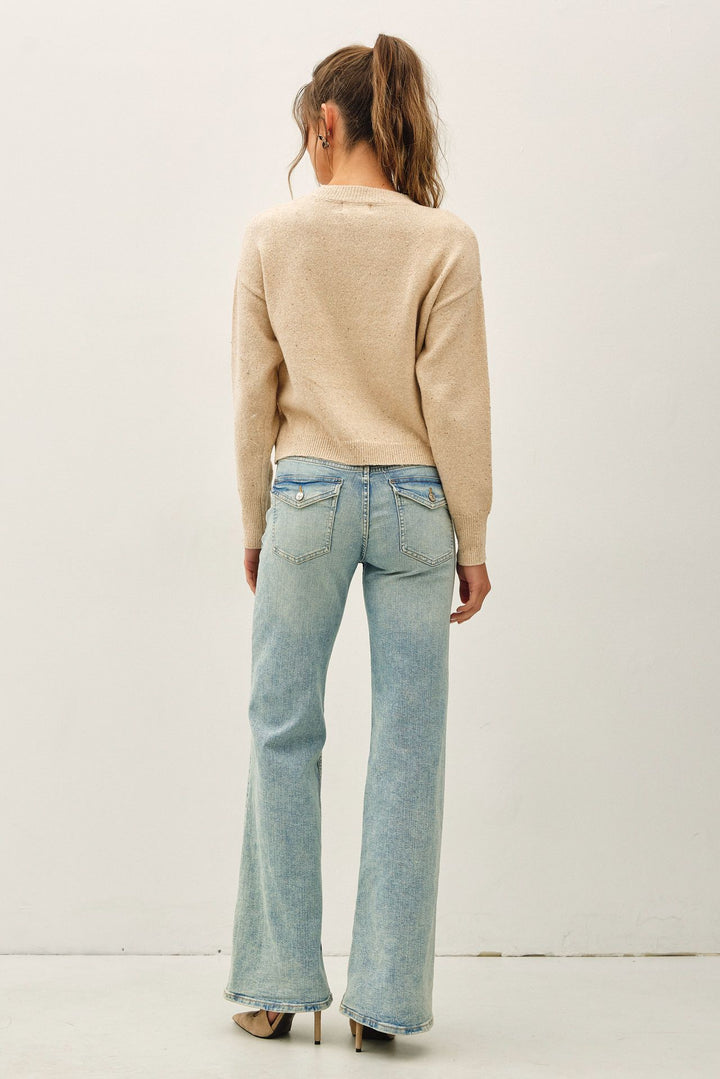 Wherever We Go Champagne Sweater