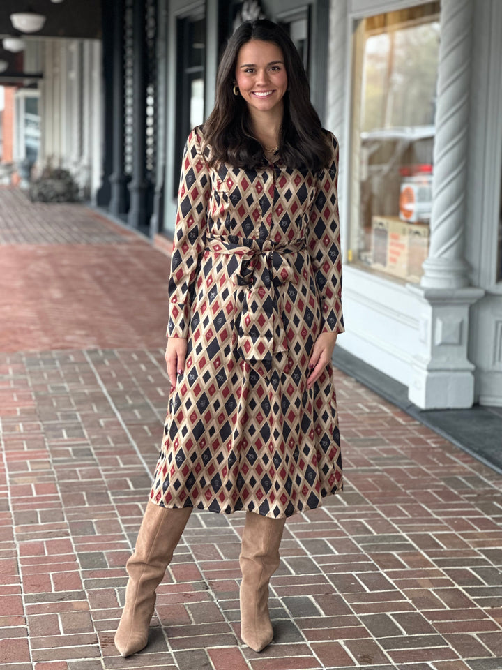 Printed Snail Midi Dress