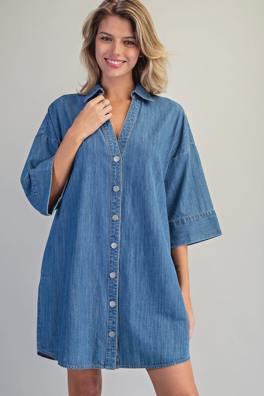 Stepping Out Denim Mini Dress