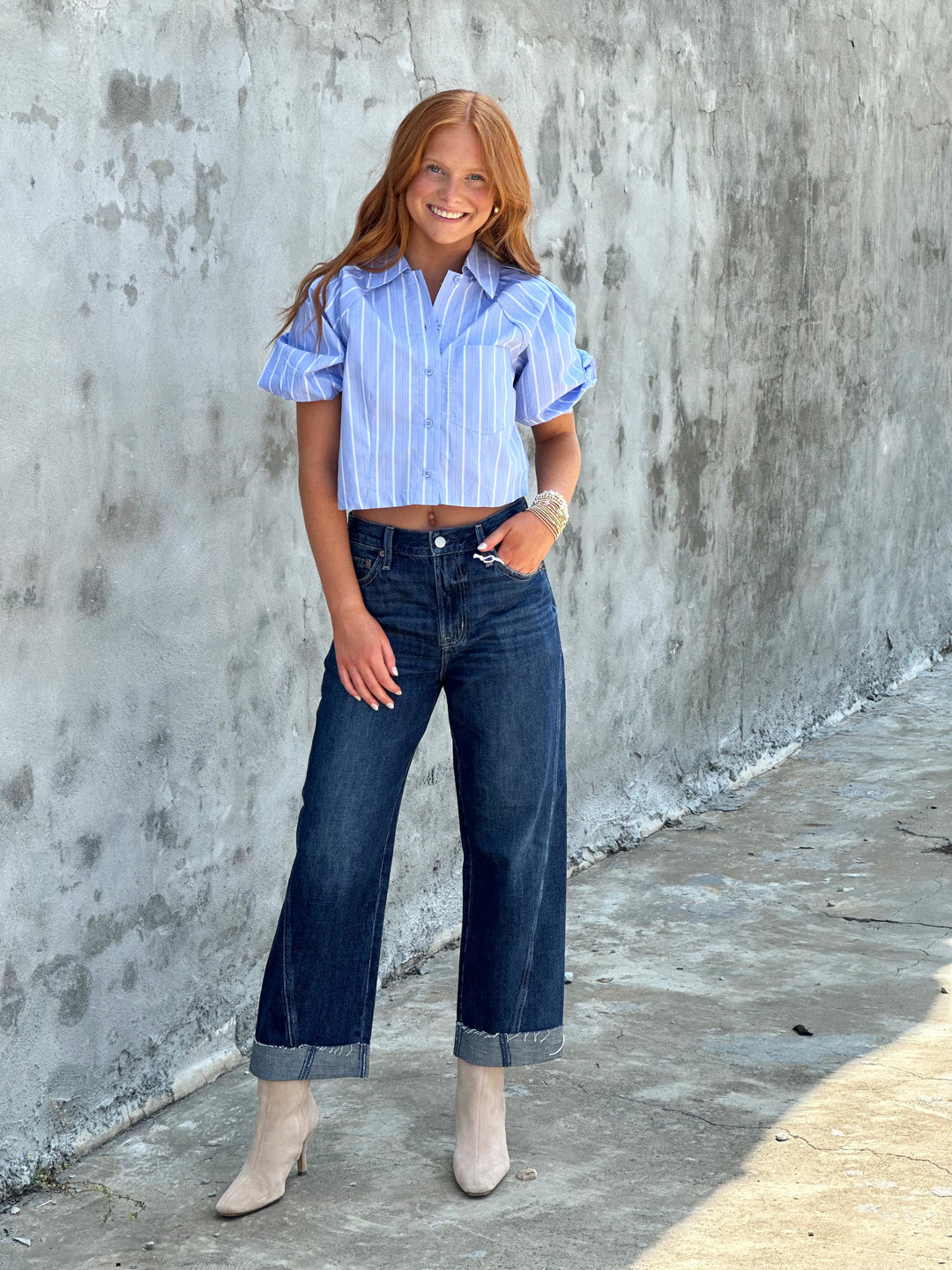 Steve Madden Reece Top in Soft Blue
