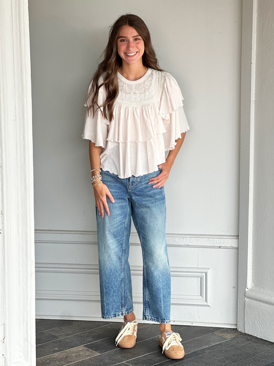 Free People Rose Party Tee in Sugar Swizzle