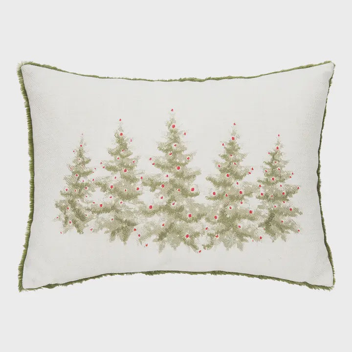 Christmas Winter Trees Throw Pillow