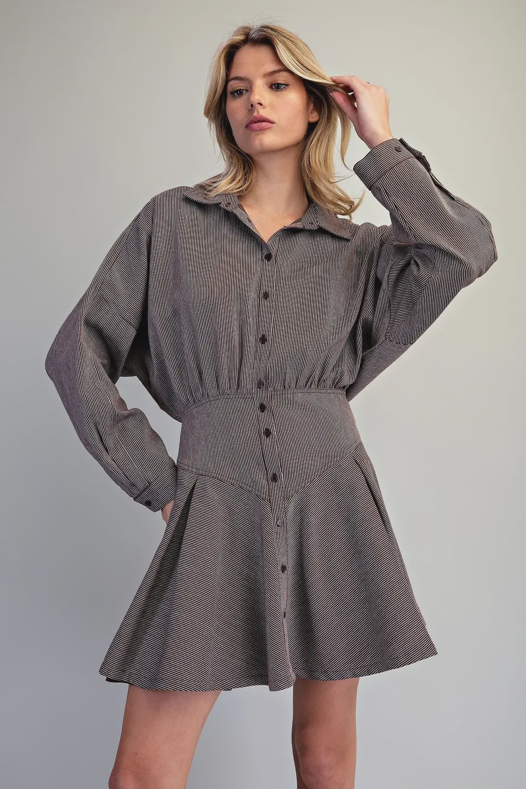 Hold It Together Brown Mini Dress