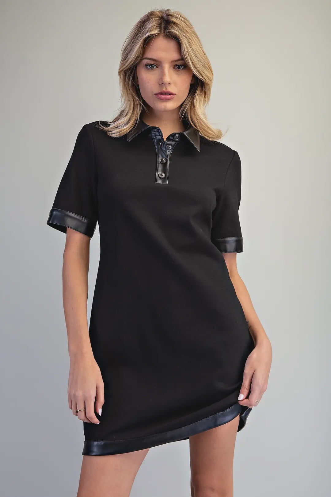 All The Way Black Mini Dress