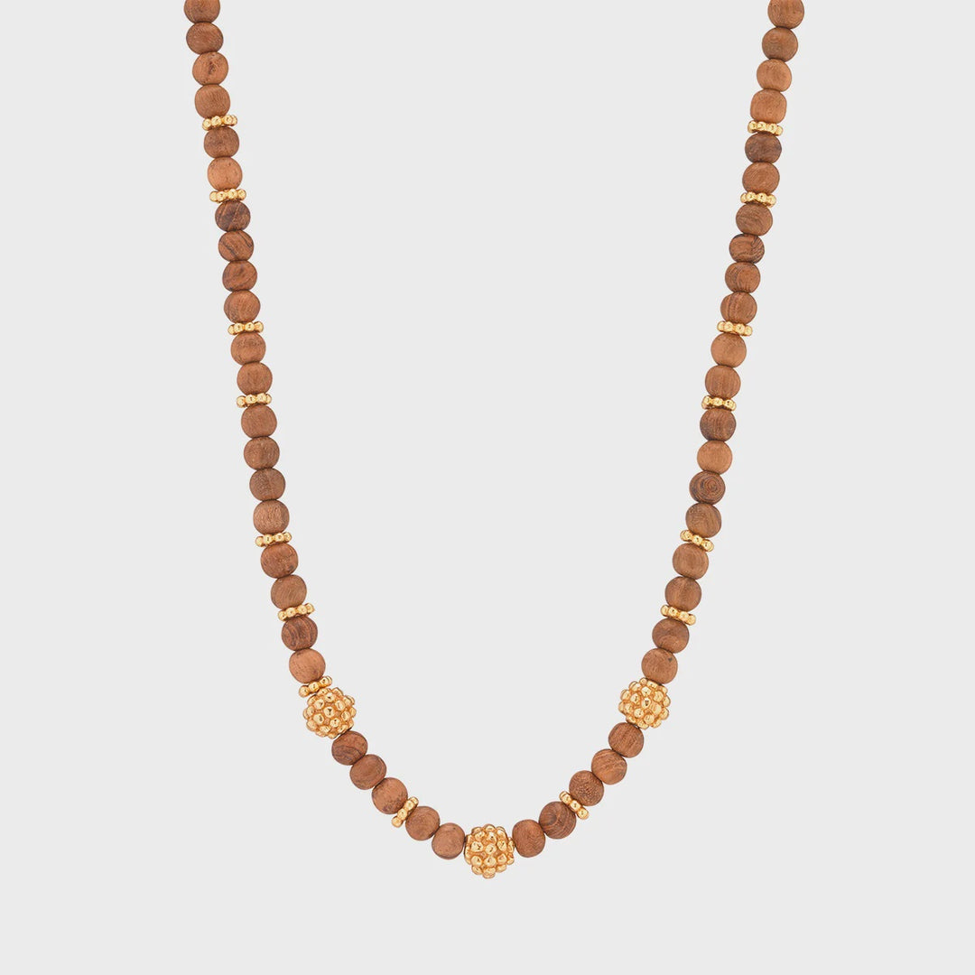 Capucine De Wulf Berry Single Strand Petite Beads Necklace, 16"+2"- Teak