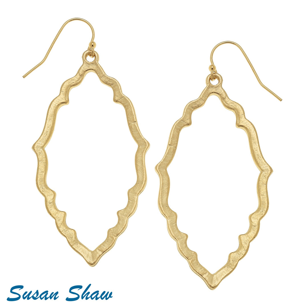 Susan Shaw Gold Large Scalloped Oval Earring