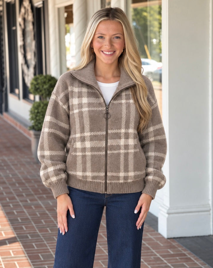 So To Speak Mushroom Grey Sweater