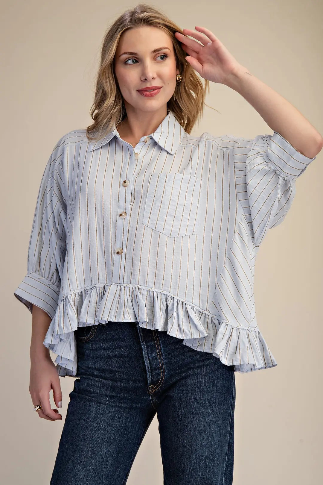 Own The Day Baby Blue Top