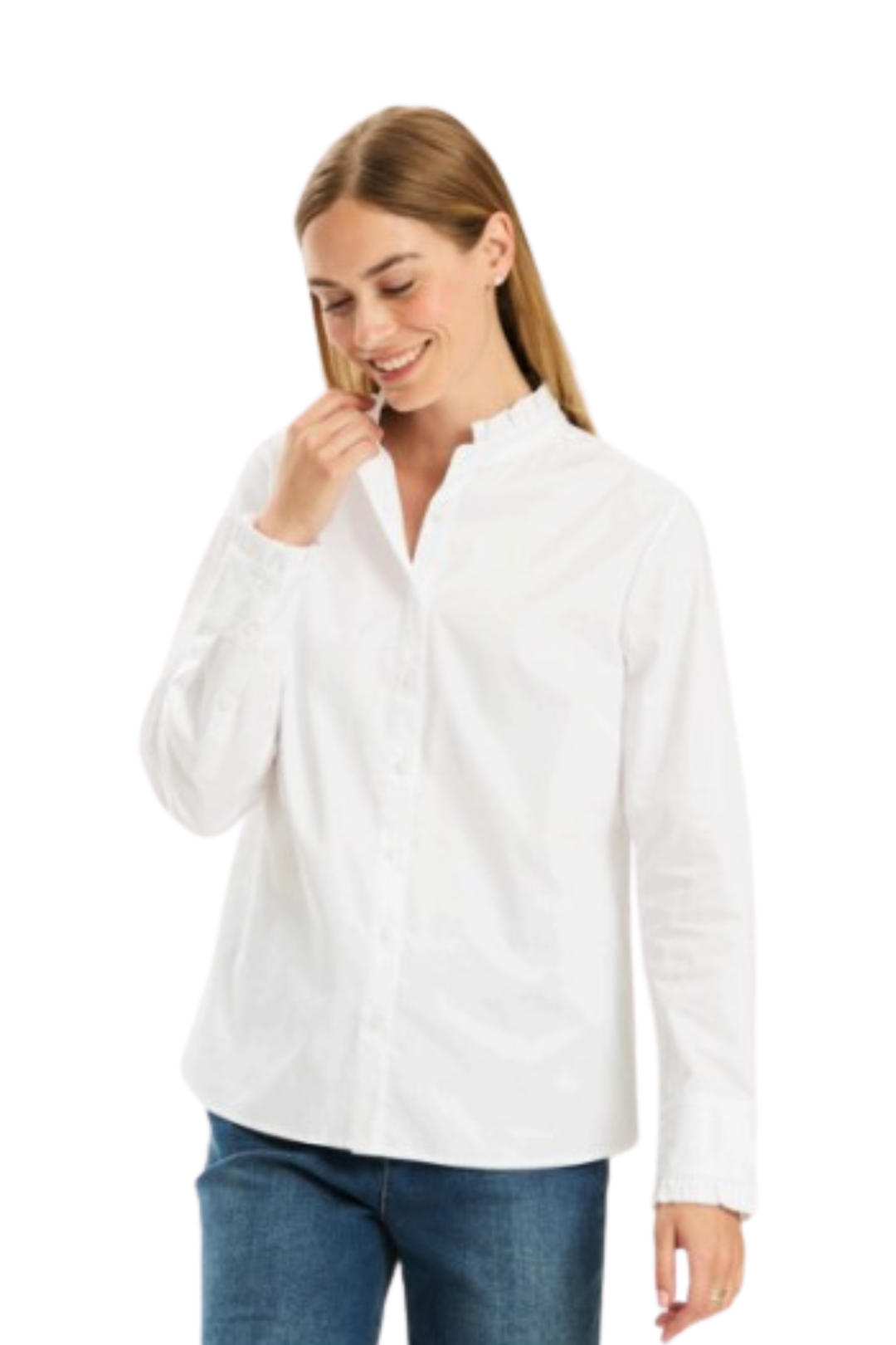 Tyler Boe Gwen Ruffle Shirt in White