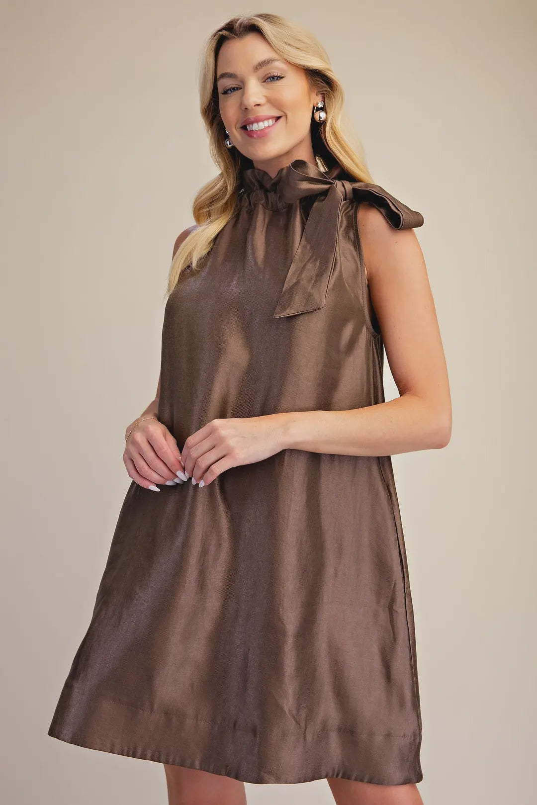mocha brown dress Trendy Smocked Maxi | Cute Women's Dresses Comfortable Fully lined for an ultra Let It Be Easy Mocha