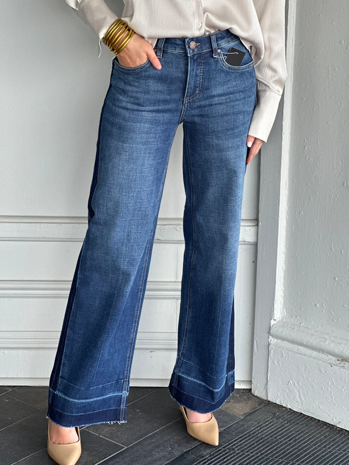 French Dressing Olivia Wide Leg Jeans in Medium Blue