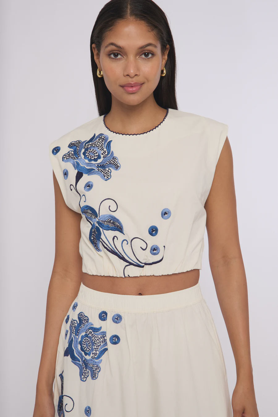 Love The Label Cambrie Tank in Kimber Embroidery