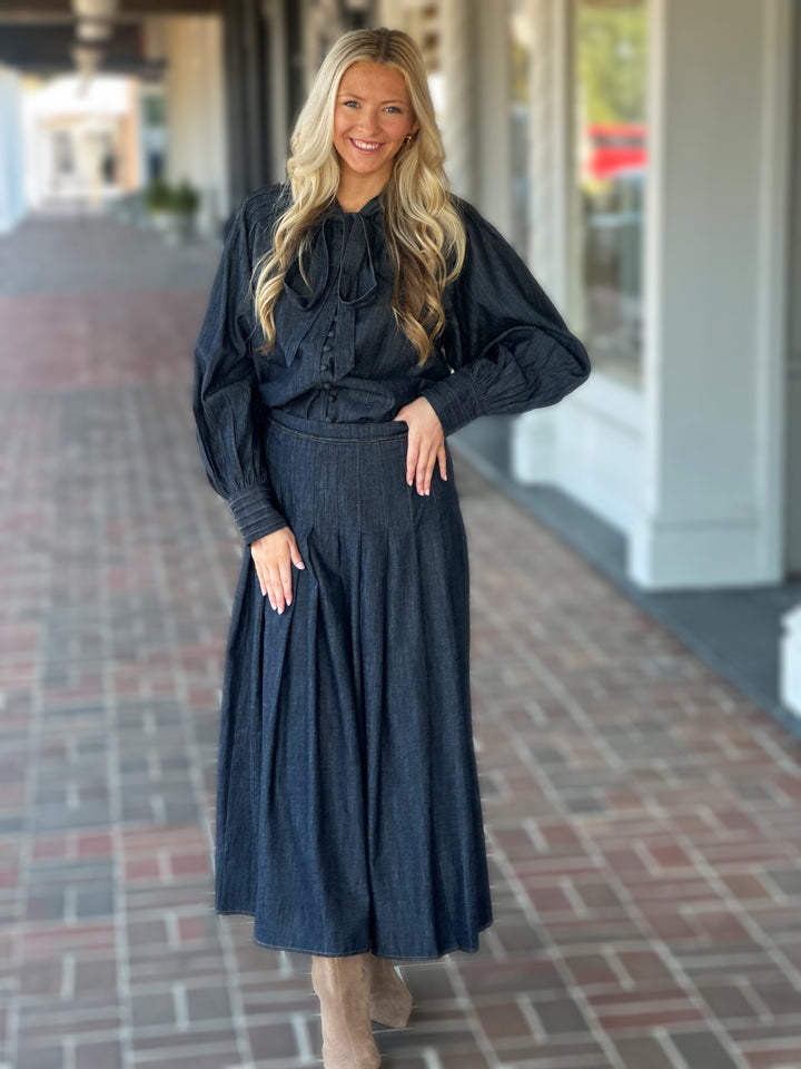 Emily Lovelock Orelia Skirt in Blue