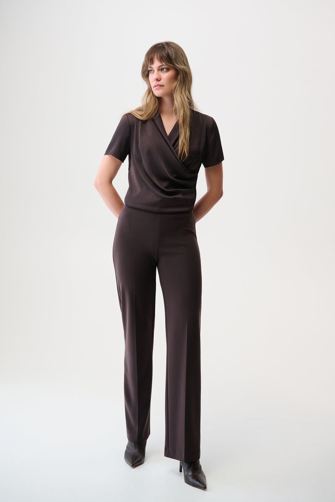 Joseph Ribkoff Mid-rise Formal Trousers in Mocha