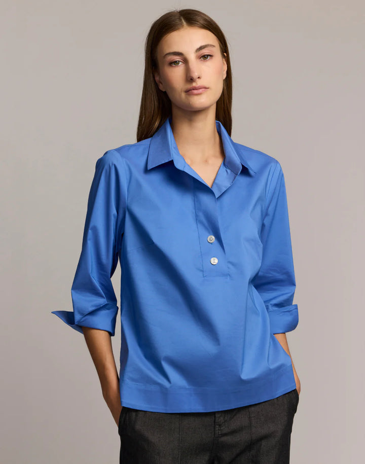 Hinson Wu Aileen 3/4 Sleeve Button Back Top