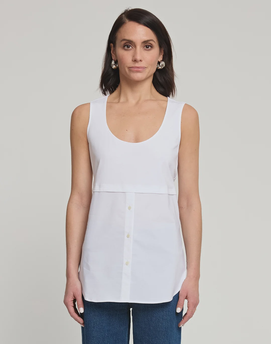 Hinson Wu Claire Sleeveless Foundation Layer in White