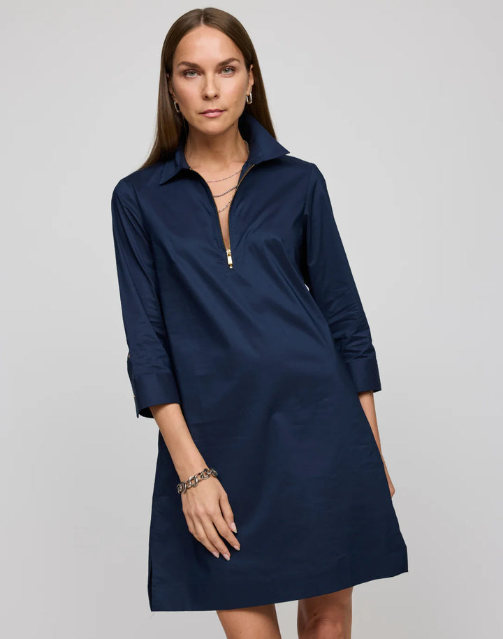 Hinson Wu Alessa 3/4 Sleeve Dress in Navy