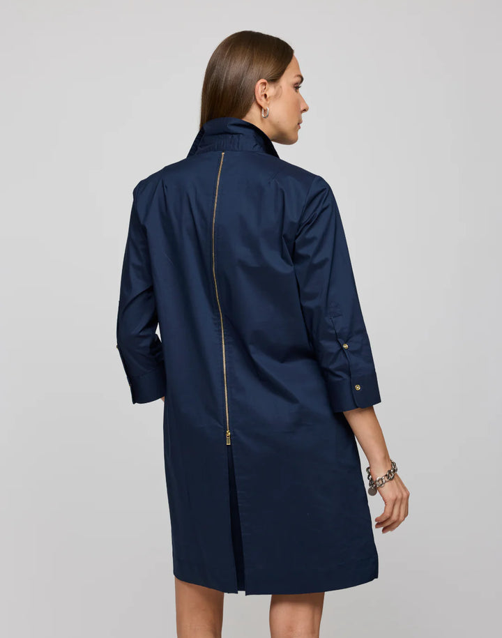 Hinson Wu Alessa 3/4 Sleeve Dress in Navy