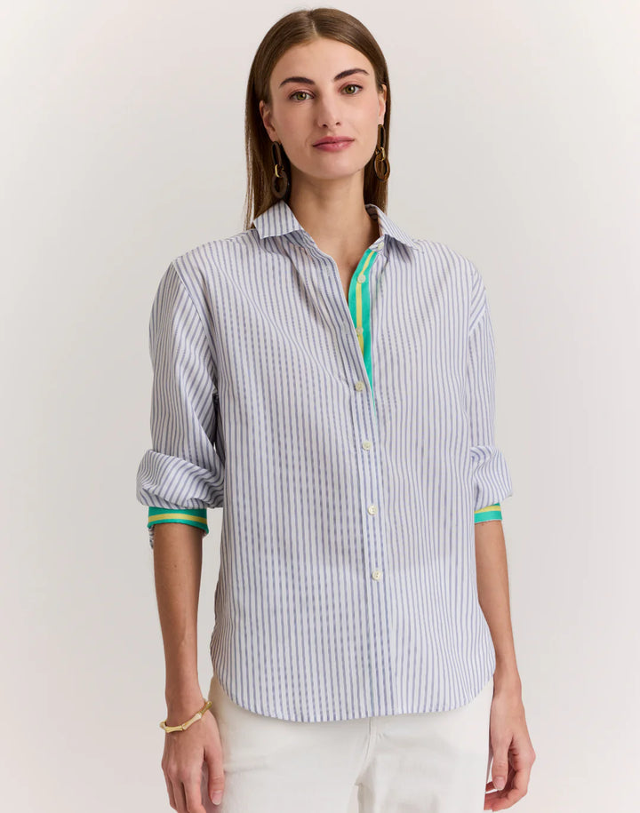 Hinson Wu Juliana Long Sleeve Contrast Stripe Shirt