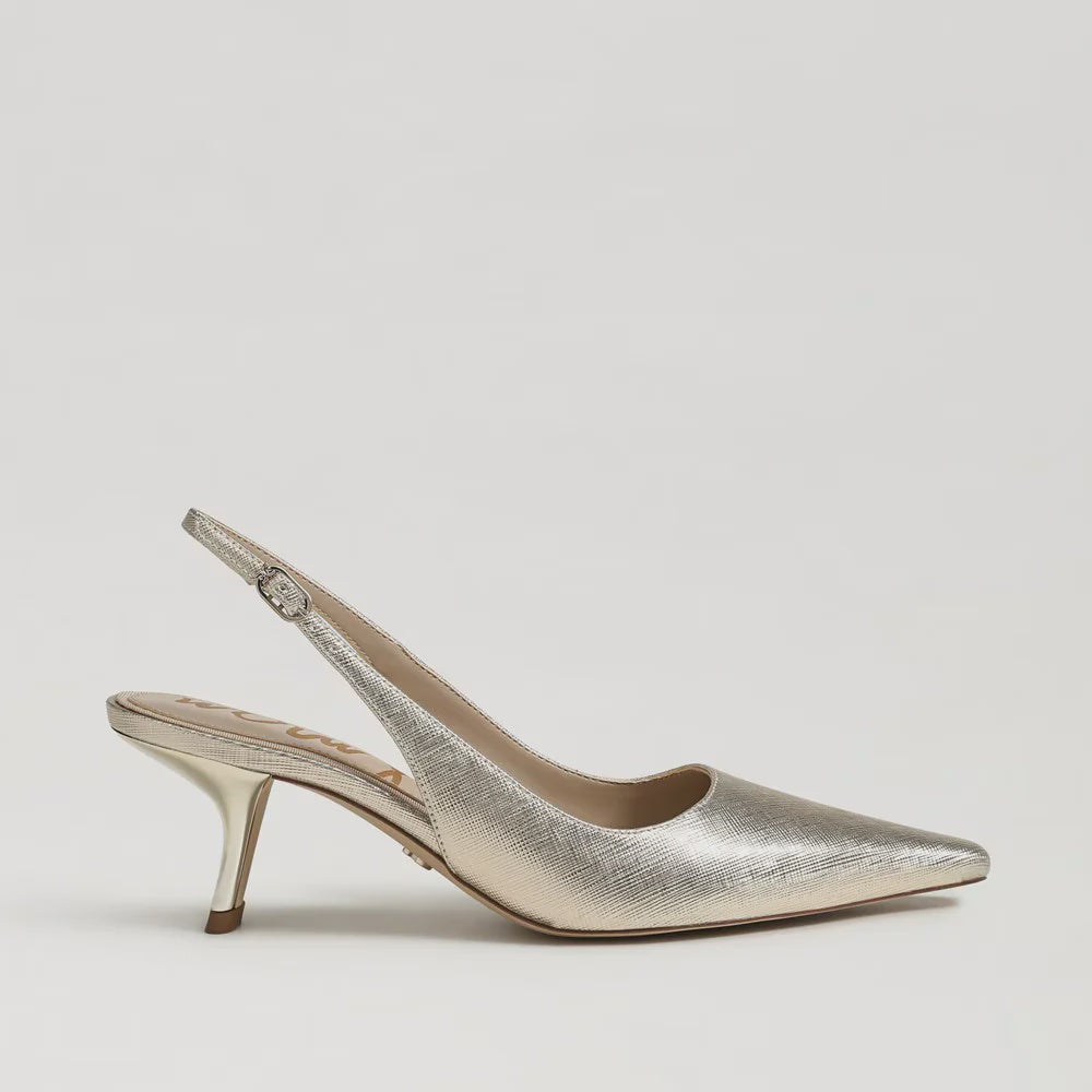 Sam Edelman Bianka Slingback Pump in Gold Leaf Faux Leather