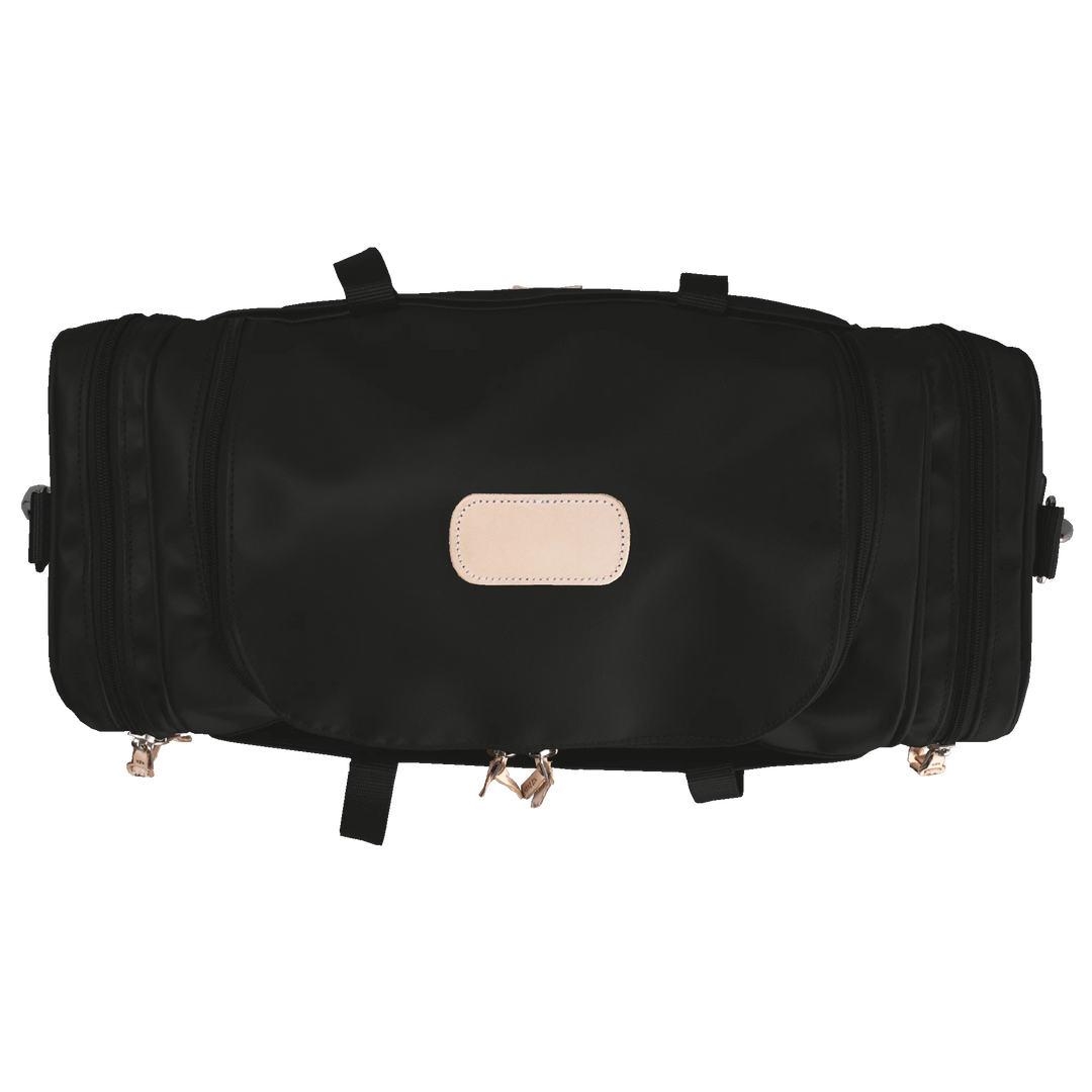 Jon Hart Small Square Duffel in Black Coated Canvas