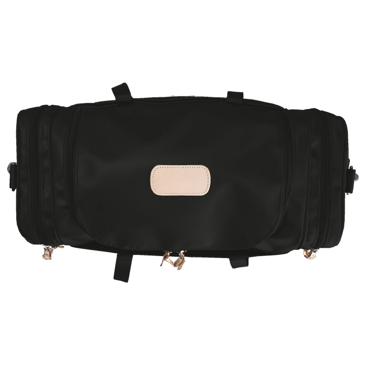 Jon Hart Small Square Duffel in Black Coated Canvas