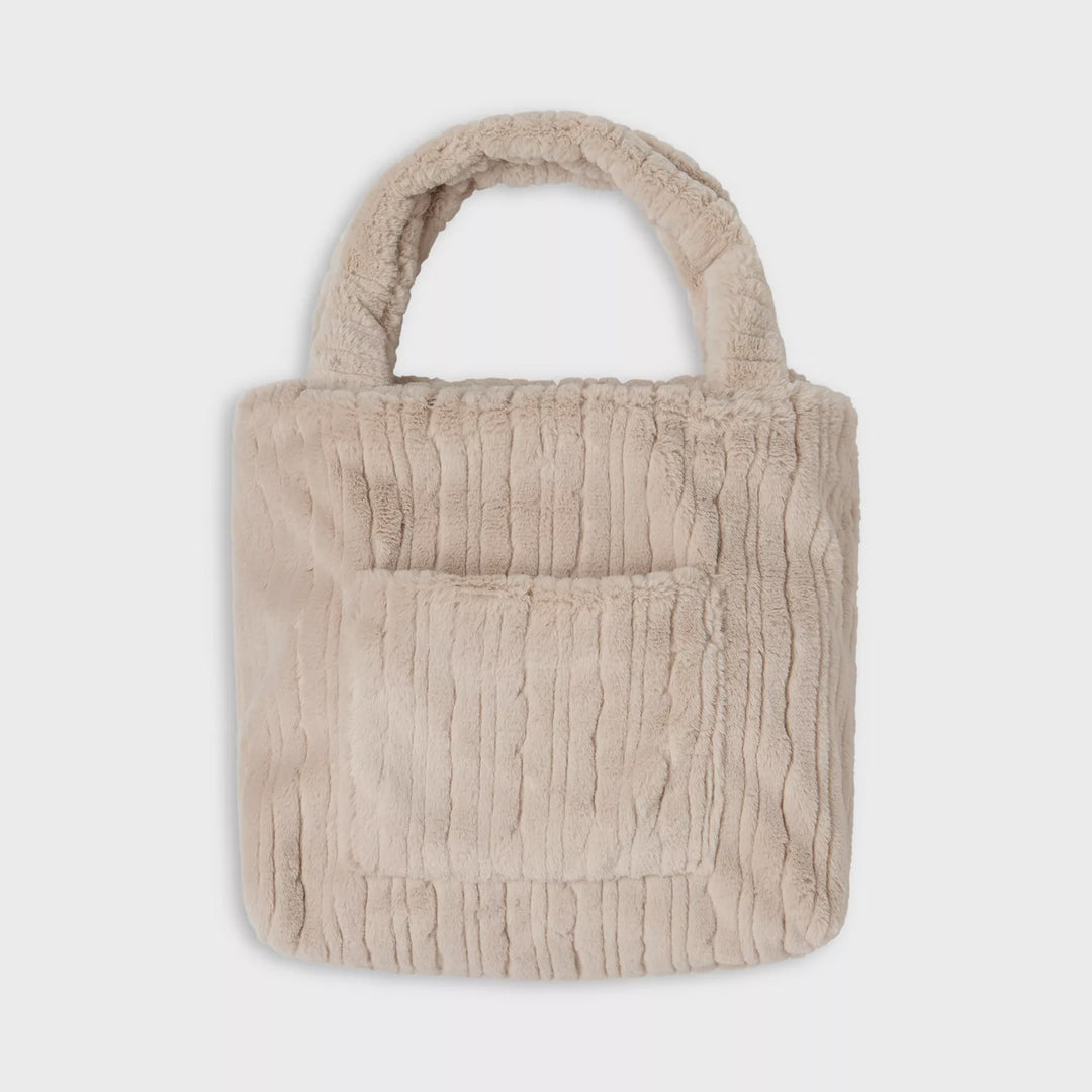 Barefoot Dreams Dream Channel Faux Fur 45x60 Blanket in a Bag in Sandstone