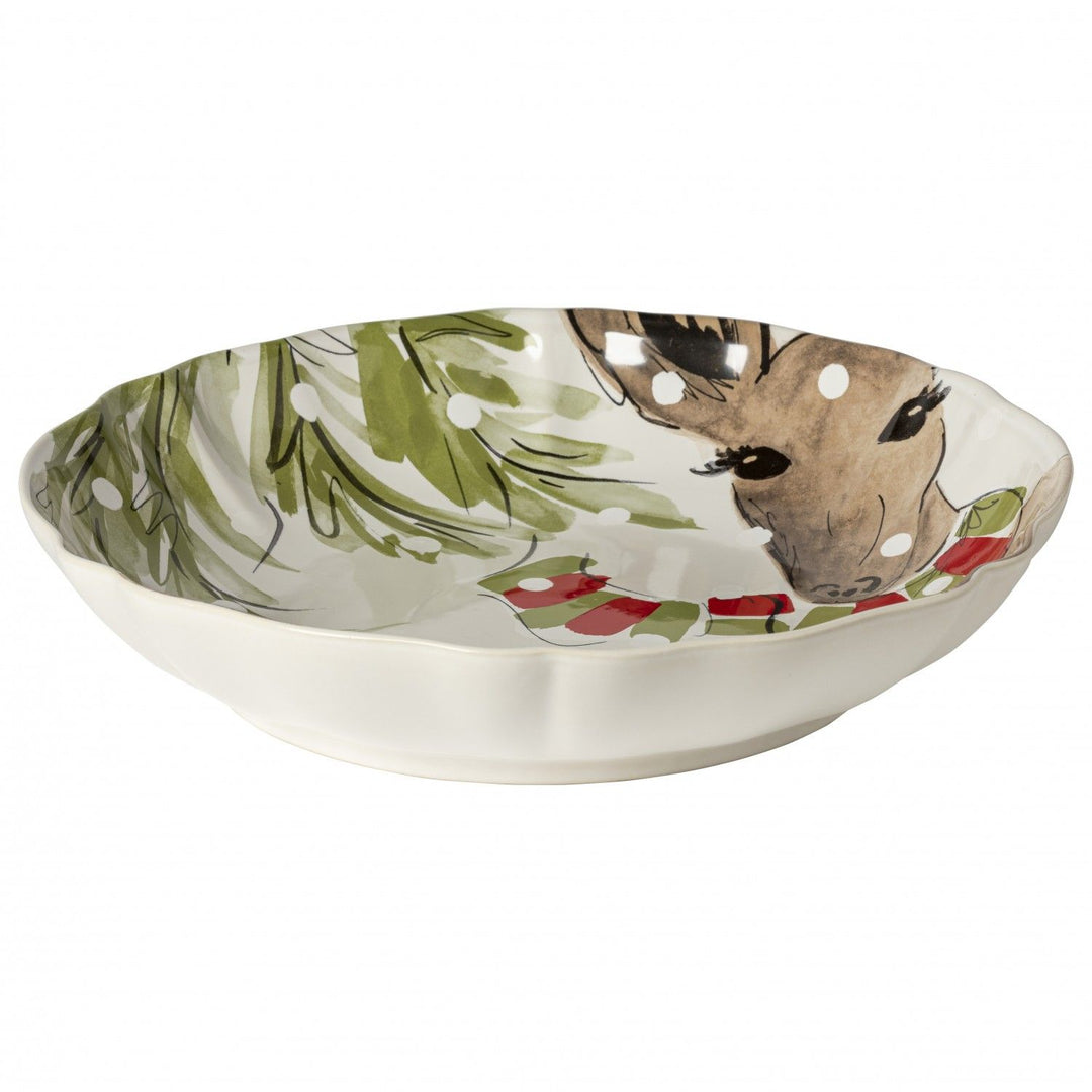 CASAFINA PASTA/SERVING BOWL 14'' DEER FRIENDS IN WHITE