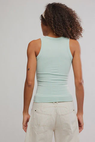 Free People So Soft Seamless Modal Tank in Camo Green